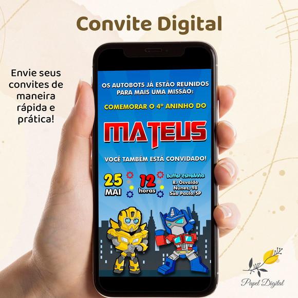 Convite Digital Transformers Modelo 3