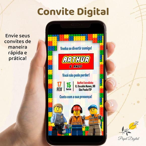 Convite Digital Lego Modelo 2