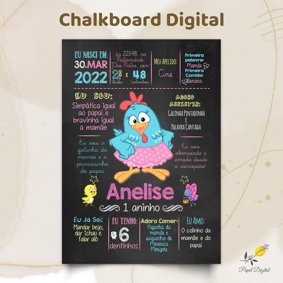 Chalkboard Digital Galinha Pintadinha Modelo 4