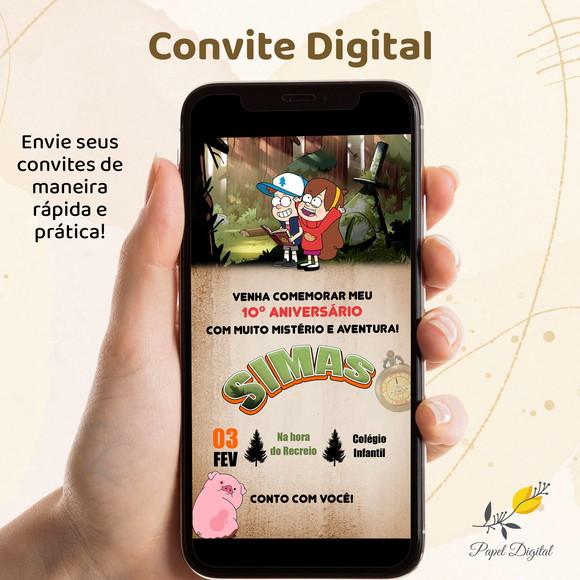 Convite Digital Gravity Falls