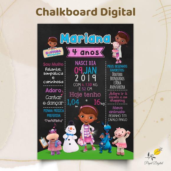 Chalkboard Digital Doutora Brinquedos Modelo 2
