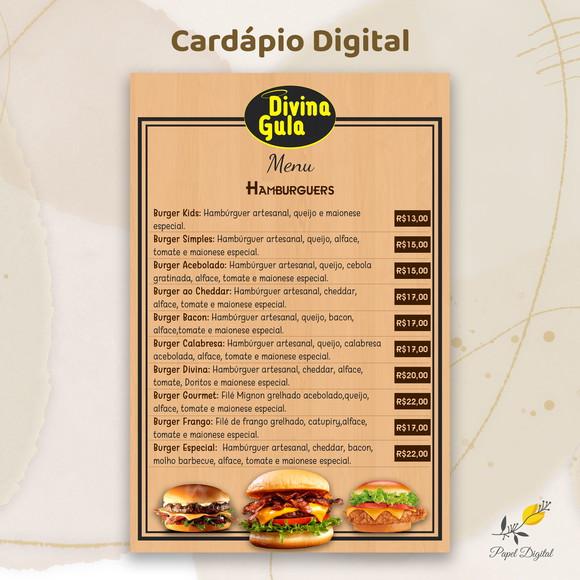 Cardápio Digital Modelo 11