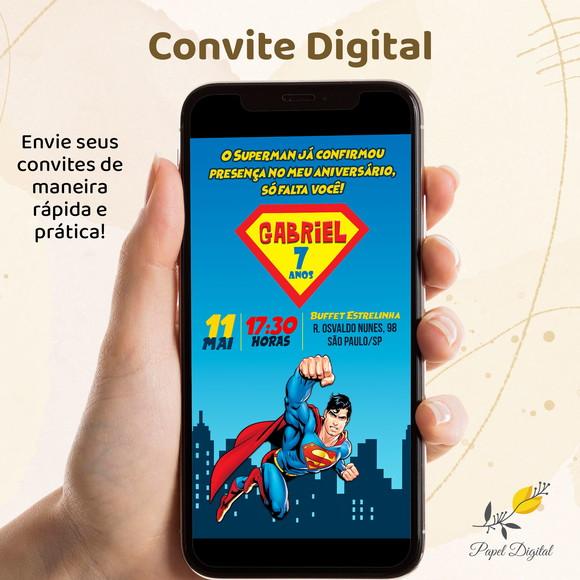 Convite Digital Super Homem Modelo 1