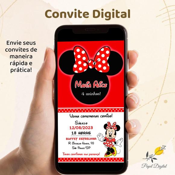 Convite Digital Minnie Modelo 4