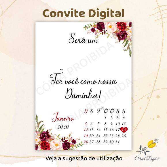 Arte Digital Convite para Daminha Modelo 2