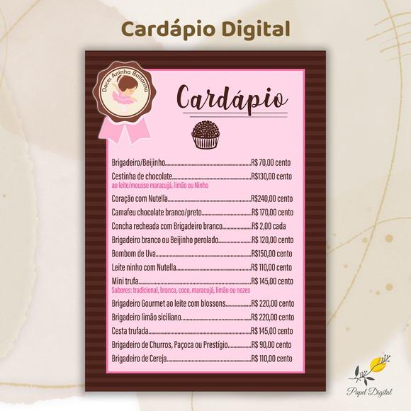 Cardápio Digital Modelo 8