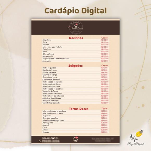 Cardápio Digital Modelo 9