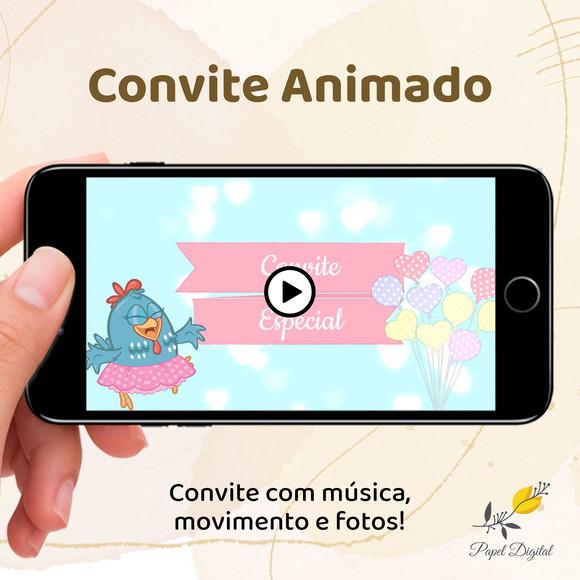 Convite Animado (vídeo) Galinha Pintadinha Rosa