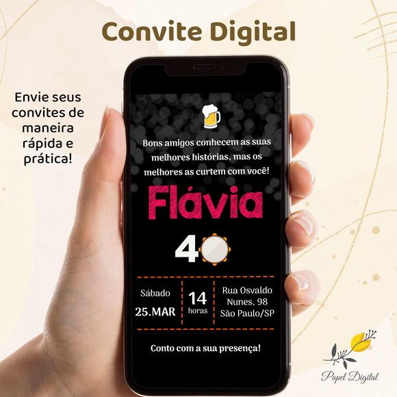 Convite Digital Aniversário Modelo 23