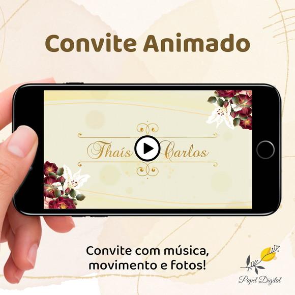 Convite Animado (vídeo) Casamento Modelo 1