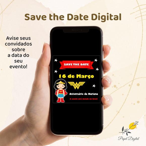 Save The Date Digital Mulher Maravilha Modelo 2