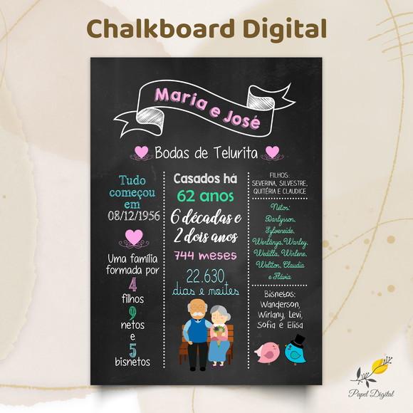 Chalkboard Digital Bodas Modelo 2