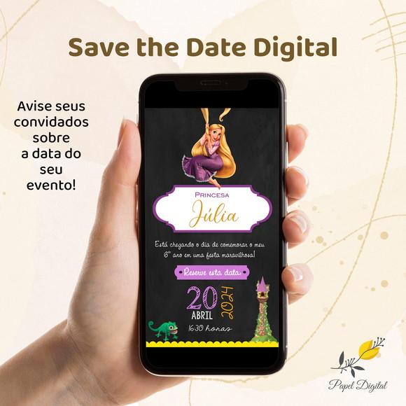 Save The Date Digital Rapunzel Modelo 1