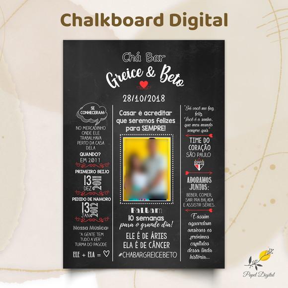 Chalkboard Digital Chá Bar Modelo 2