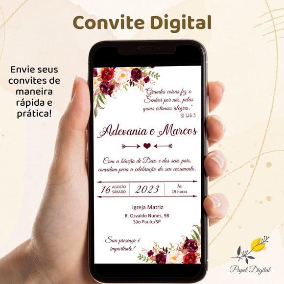 Convite Digital Casamento Modelo 16