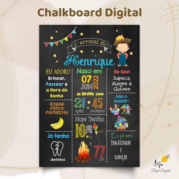 Chalkboard Digital Festa Junina Modelo 2