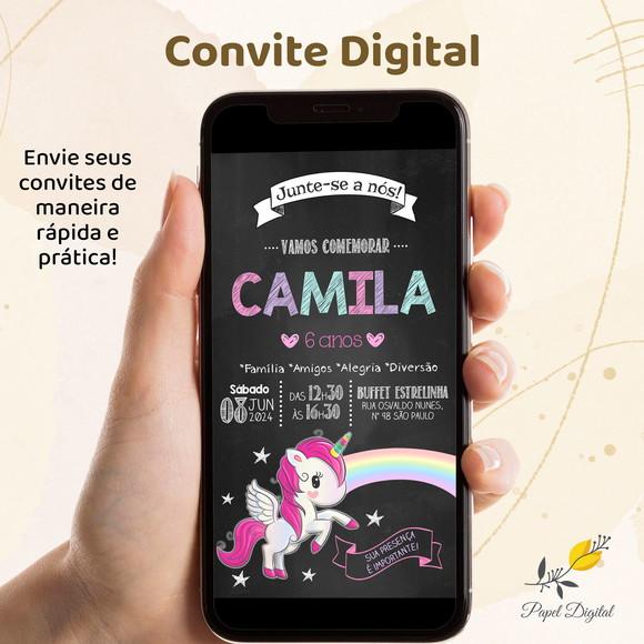 Convite Digital Unicórnio Modelo 6