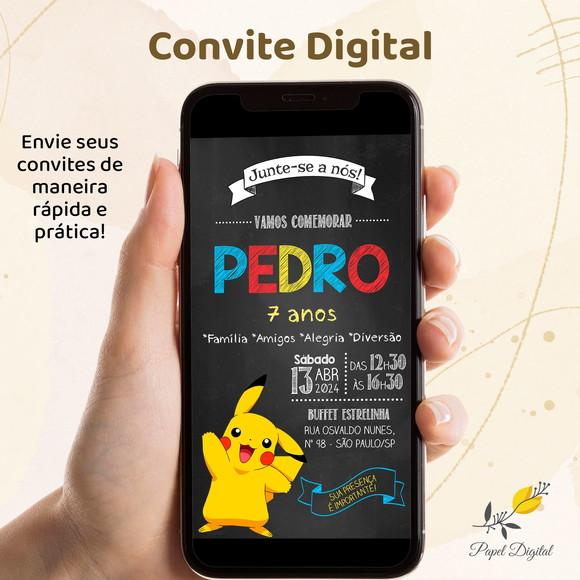 Convite Digital Pokemon Modelo 2