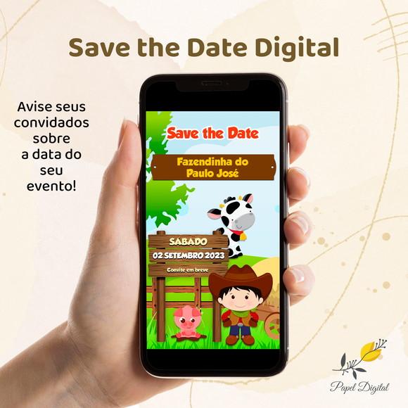 Save The Date Digital Fazendinha Modelo 3