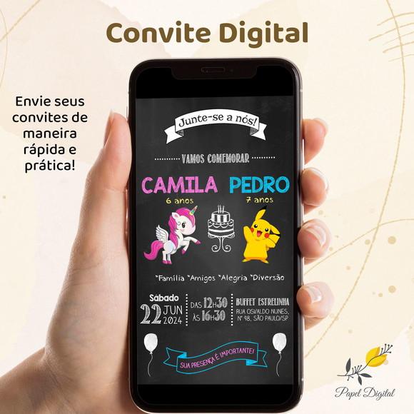 Convite Digital 2 Temas Modelo 2