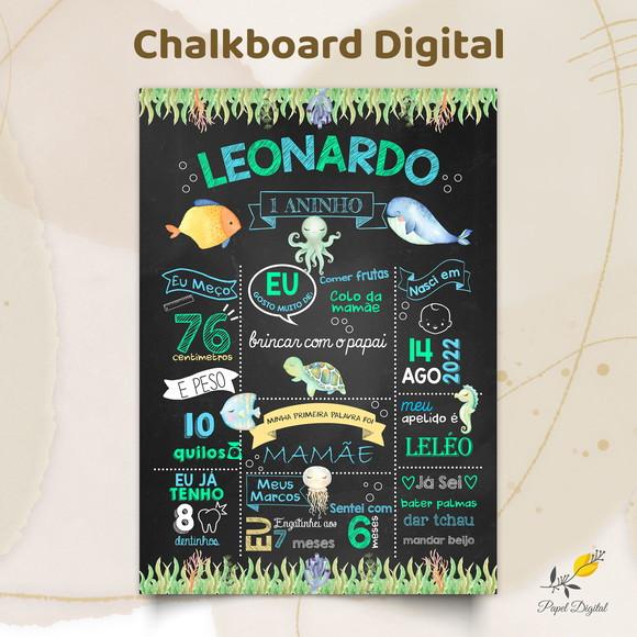 Chalkboard Digital Fundo do Mar