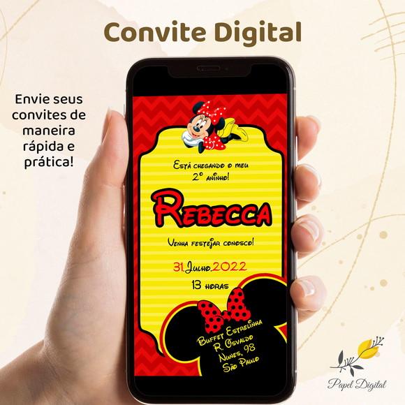 Convite Digital Minnie Modelo 8