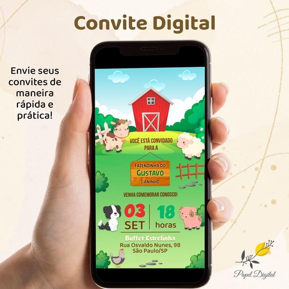 Convite Digital Fazendinha Modelo 6