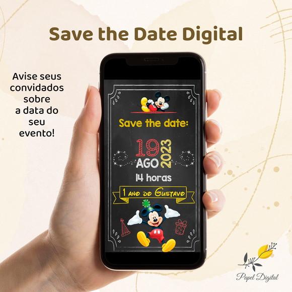 Save The Date Digital Mickey Modelo 1