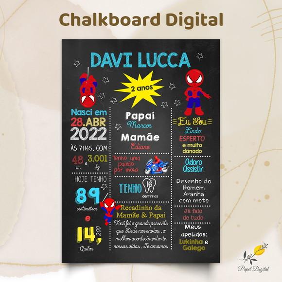 Chalkboard Digital Homem Aranha Modelo 2