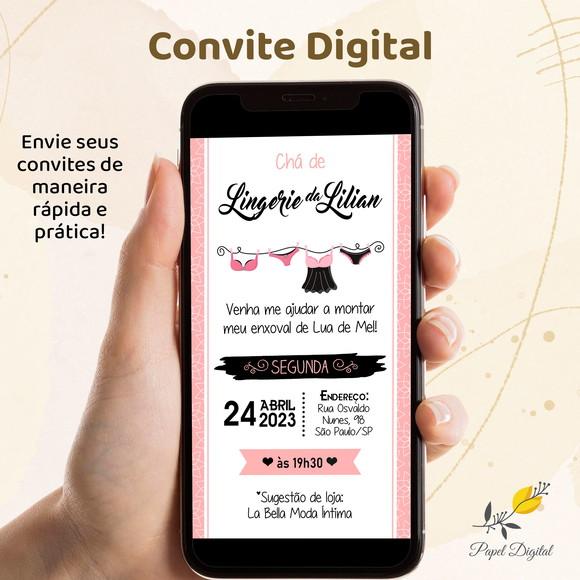 Convite Digital Chá de Lingerie