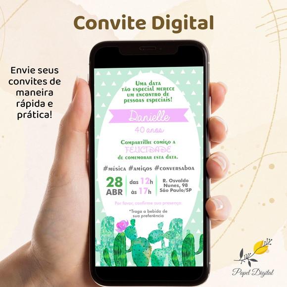 Convite Digital Cacto Modelo 2