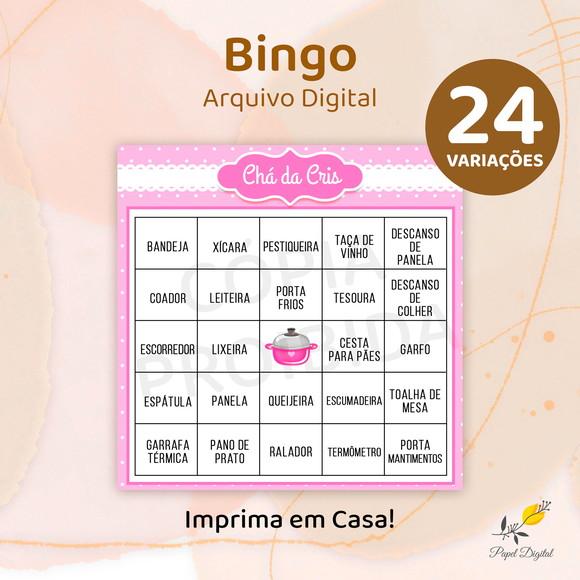 Bingo Chá de Cozinha - Arquivo Digital 24 Cartelas