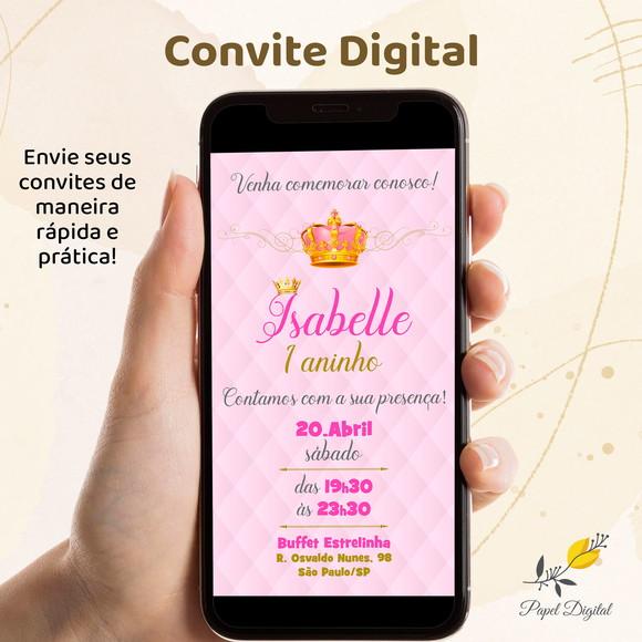 Convite Digital Princesa Modelo 3