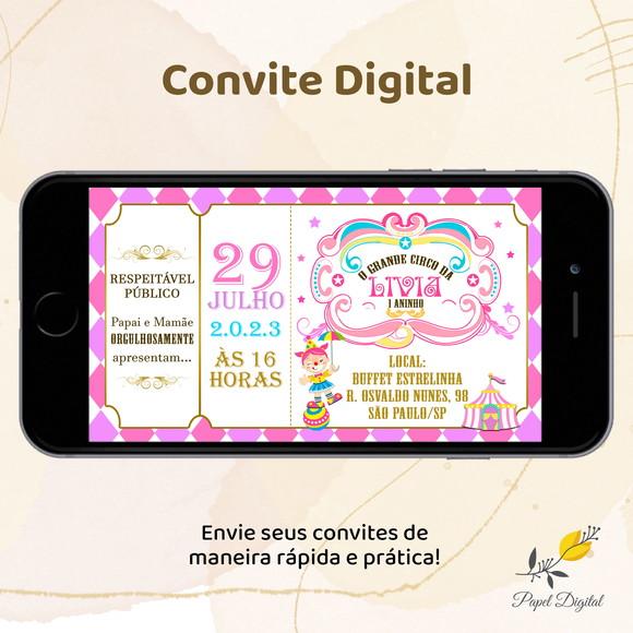 Convite Digital Circo Modelo 5