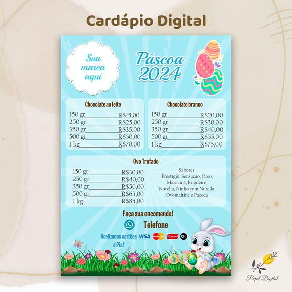 Cardápio Digital Páscoa Modelo 2
