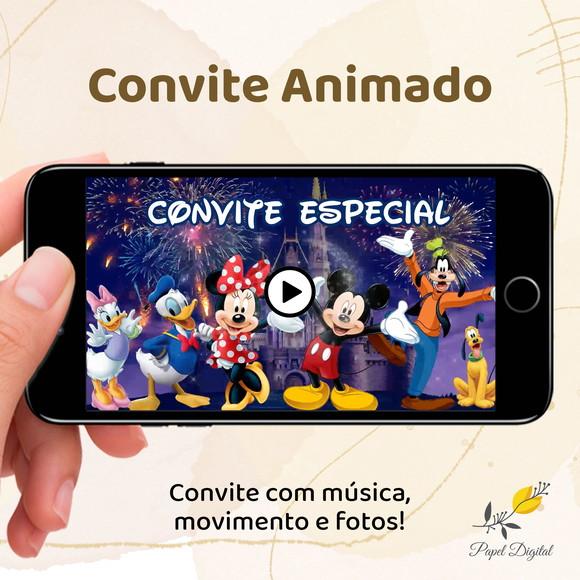 Convite Animado (vídeo) Turma do Mickey Modelo 1