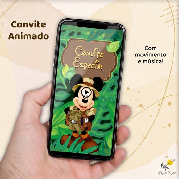 Convite Animado (vídeo) Mickey Safari