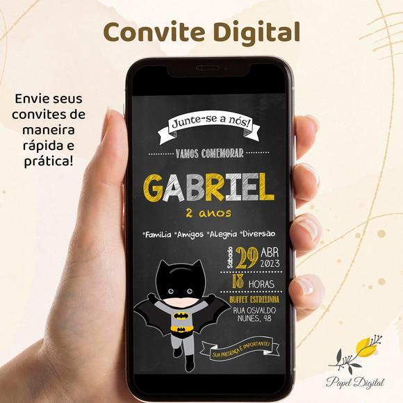 Convite Digital Batman Modelo 2