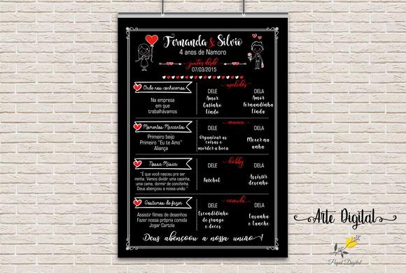 Chalkboard Digital Namorados Modelo 15