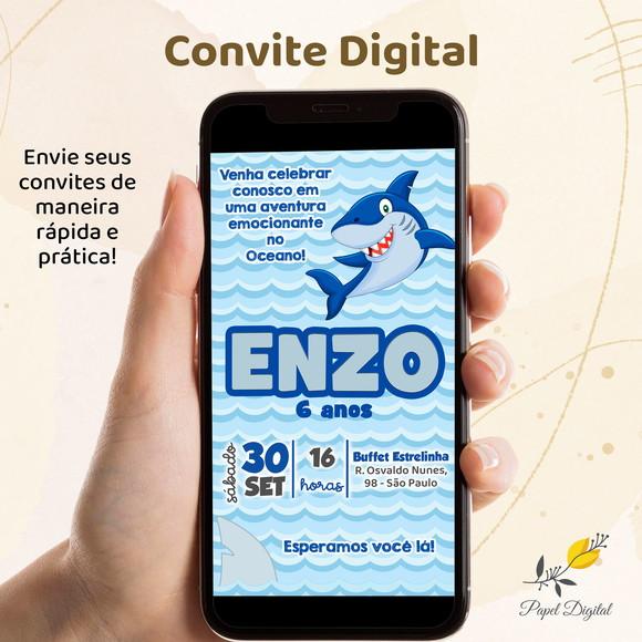 Convite Digital Fundo do Mar Modelo 3