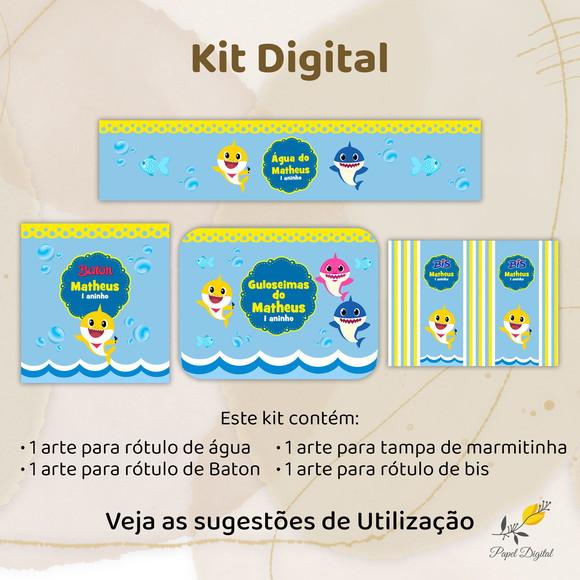 Kit Digital Rótulos Baby Shark