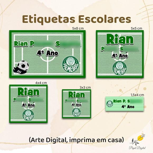 Etiquetas Escolares Futebol - Arte Digital