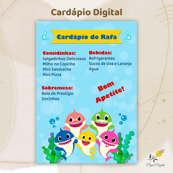 Cardápio Digital Festa Infantil Baby Shark