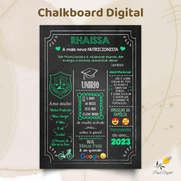 Chalkboard Digital Formatura Modelo 1