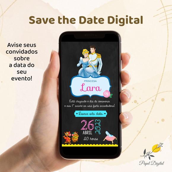 Save The Date Digital Cinderela Modelo 1