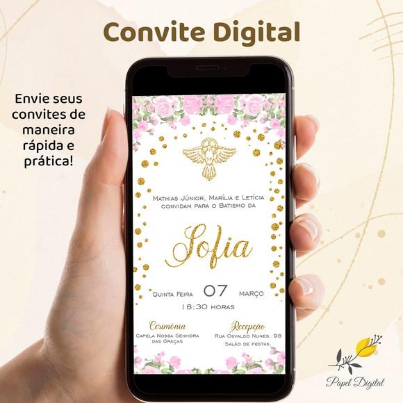 Convite Digital Batizado Modelo 9