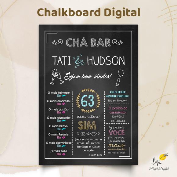 Chalkboard Digital Chá Bar Modelo 1