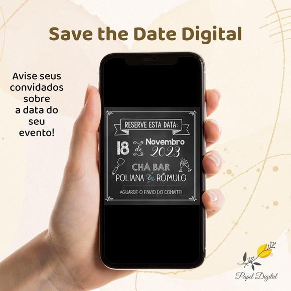 Save The Date Digital Chá Bar