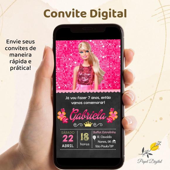 Convite Digital Barbie Modelo 1