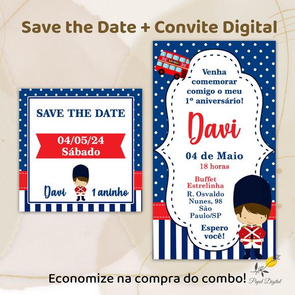Convite + Save The Date Digital Soldadinho de Chumbo